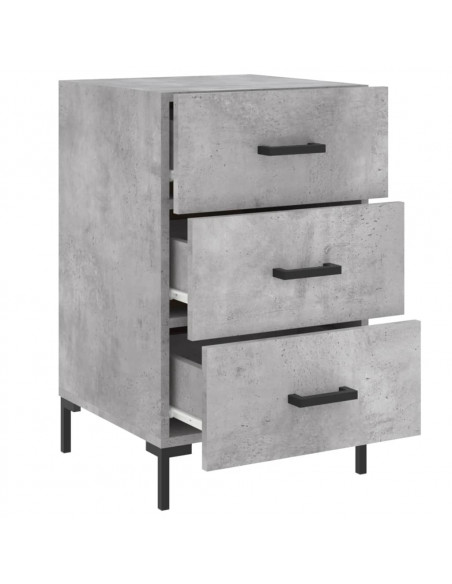 Comodino Grigio Cemento 40x40x66 cm in Legno Multistrato