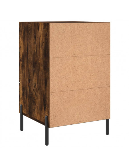 Comodino Rovere Fumo 40x40x66 cm in Legno Multistrato
