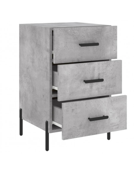 Comodino Grigio Cemento 40x40x66 cm in Legno Multistrato