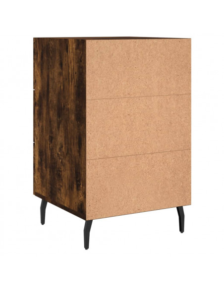 Comodino Rovere Fumo 40x40x66 cm in Legno Multistrato