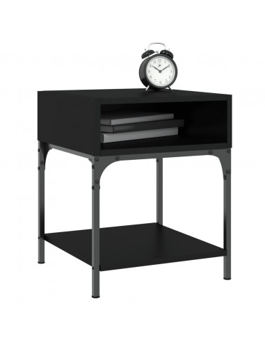 Comodini 2 pz Neri 40x41x50 cm in Legno Multistrato