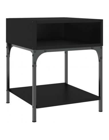 Comodini 2 pz Neri 40x41x50 cm in Legno Multistrato