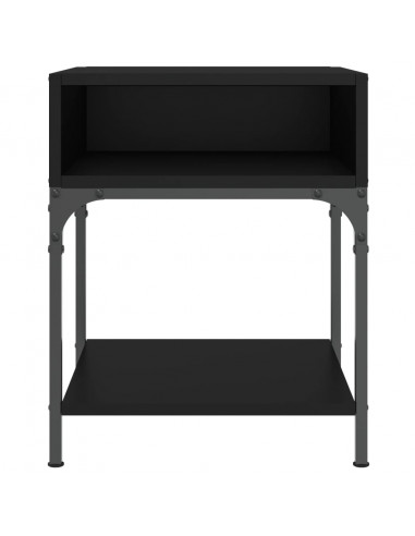 Comodini 2 pz Neri 40x41x50 cm in Legno Multistrato