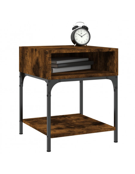 Comodini 2 pz Rovere Fumo 40x41x50 cm in Legno Multistrato