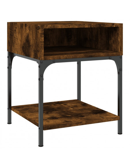 Comodini 2 pz Rovere Fumo 40x41x50 cm in Legno Multistrato