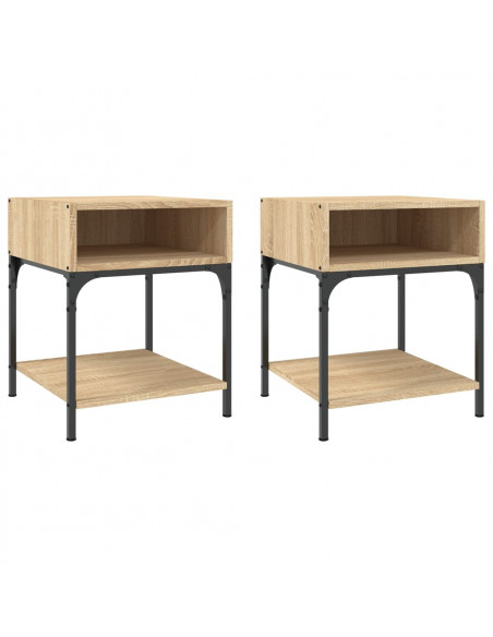 Comodini 2 pz Rovere Sonoma 40x41x50 cm in Legno Multistrato