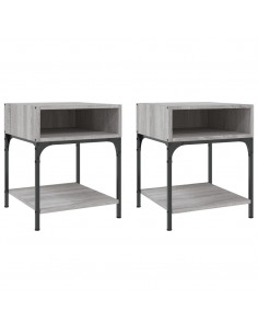 Comodini 2 pz Grigio Sonoma 40x41x50 cm in Legno Multistrato 2