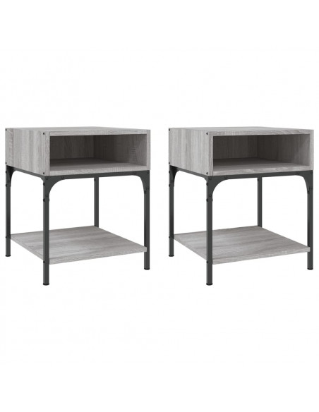 Comodini 2 pz Grigio Sonoma 40x41x50 cm in Legno Multistrato