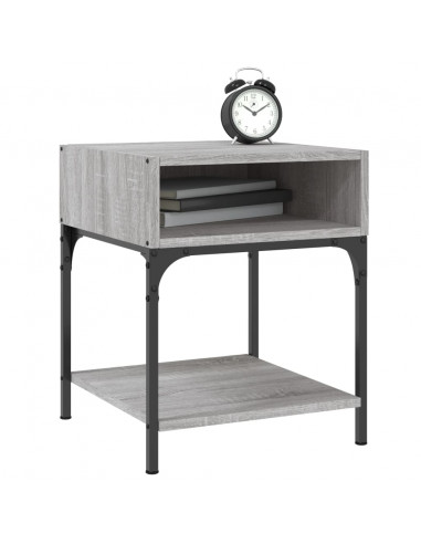 Comodini 2 pz Grigio Sonoma 40x41x50 cm in Legno Multistrato