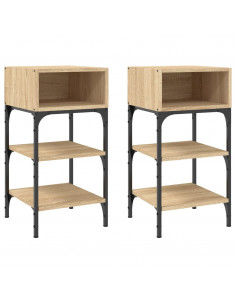Comodini 2 pz Rovere Sonoma 35x34,5x70 cm in Legno Multistrato 2