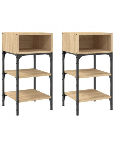 Comodini 2 pz Rovere Sonoma 35x34,5x70 cm in Legno Multistrato