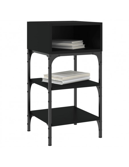 Comodini 2 pz Neri 35x34,5x70 cm in Legno Multistrato
