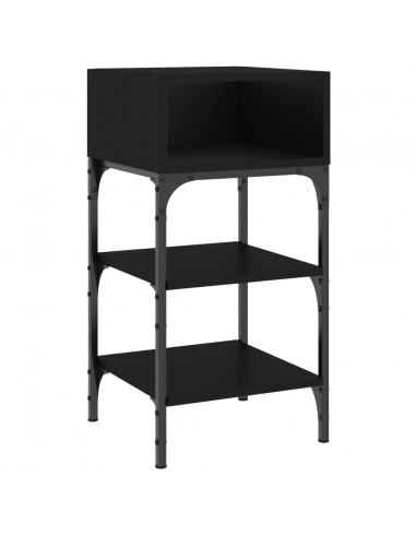 Comodini 2 pz Neri 35x34,5x70 cm in Legno Multistrato