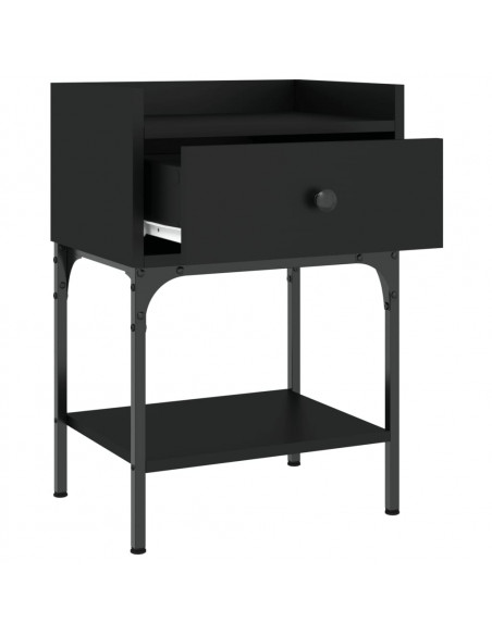 Comodini 2 pz Neri 40,5x31x60 cm in Legno Multistrato