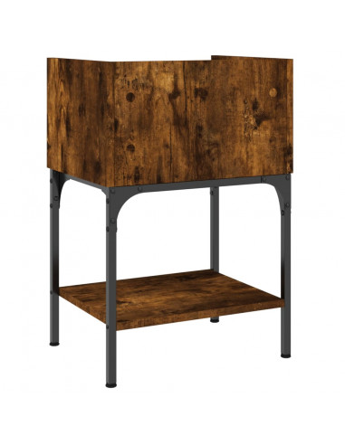 Comodini 2 pz Rovere Fumo 40,5x31x60 cm in Legno Multistrato