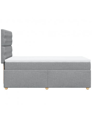 Giroletto a Molle con Materasso Grigio Chiaro 80x200 cm Tessuto