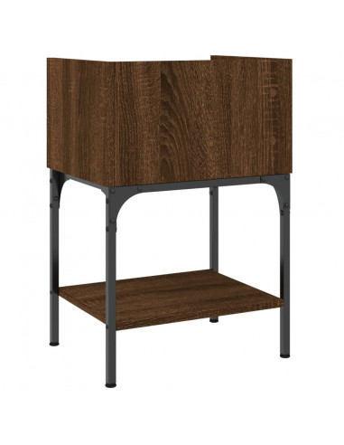 Comodini 2 pz Rovere Marrone 40,5x31x60 cm in Legno Multistrato