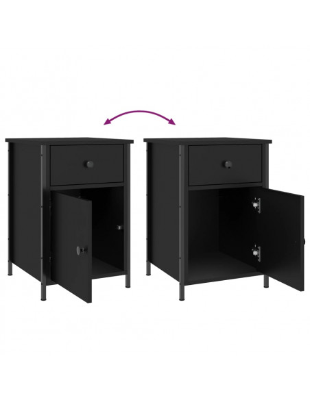 Comodini 2 pz Neri 40x42x60 cm in Legno Multistrato