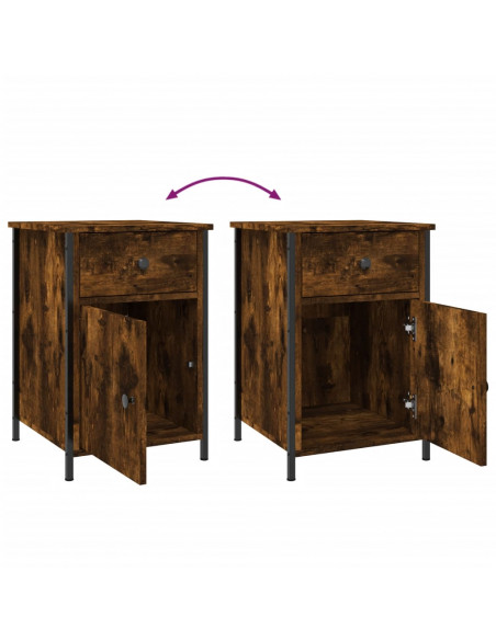 Comodini 2 pz Rovere Fumo 40x42x60 cm in Legno Multistrato