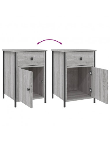 Comodini 2 pz Grigio Sonoma 40x42x60 cm in Legno Multistrato