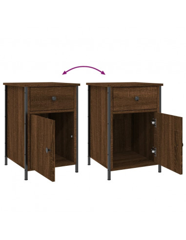 Comodini Rovere Marrone 2 pz 40x42x60 cm Legno Multistrato