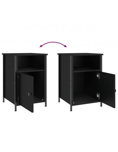 Comodini 2 pz Neri 40x42x60 cm in Legno Multistrato