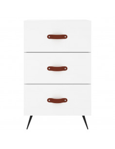 Comodino Bianco 40x40x66 cm in Legno Multistrato 2