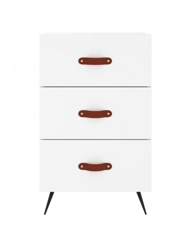 Comodino Bianco 40x40x66 cm in Legno Multistrato