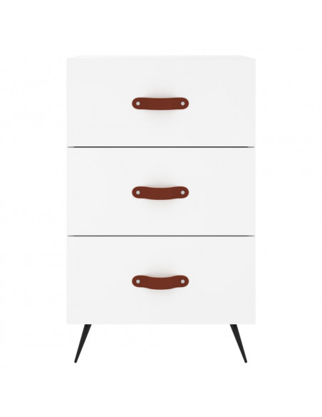 Comodino Bianco 40x40x66 cm in Legno Multistrato