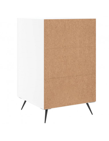 Comodino Bianco 40x40x66 cm in Legno Multistrato