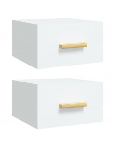 Comodini a Muro 2 pz Bianchi 35x35x20 cm 2