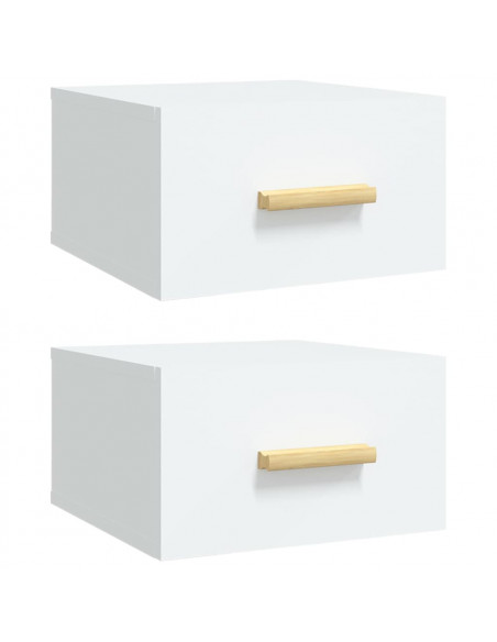 Comodini a Muro 2 pz Bianchi 35x35x20 cm