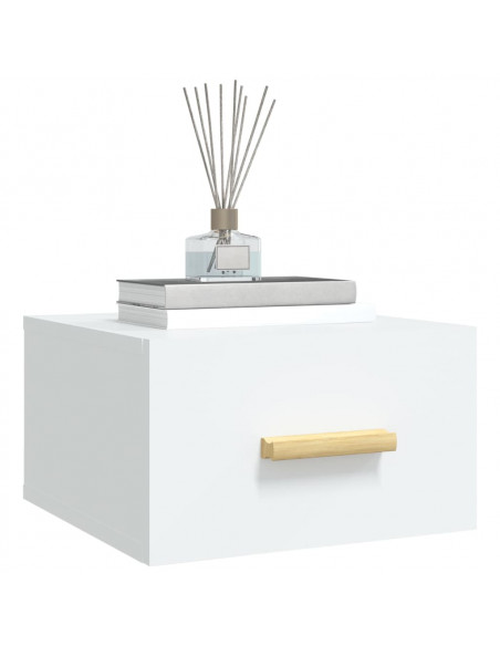 Comodini a Muro 2 pz Bianchi 35x35x20 cm