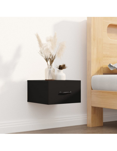 Comodini a Muro 2 pz Neri 35x35x20 cm