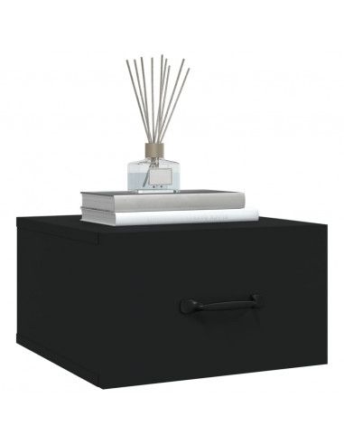 Comodini a Muro 2 pz Neri 35x35x20 cm