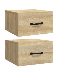 Comodini a Muro 2 pz Rovere Sonoma 35x35x20 cm 2