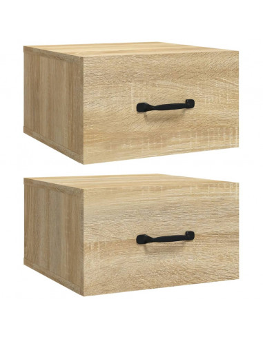 Comodini a Muro 2 pz Rovere Sonoma 35x35x20 cm