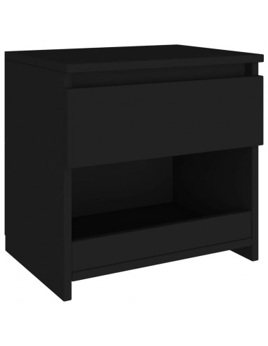 Comodino Nero 40x30x39 cm in Legno Multistrato