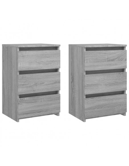 Comodini Grigio Sonoma 2 pz 40x35x62,5 cm in Legno Multistrato