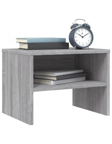 Comodino Grigio Sonoma 40x30x30 cm in Legno Multistrato