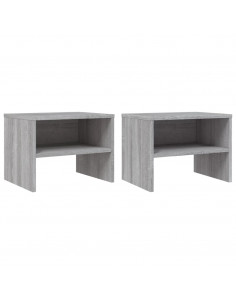 Comodini Grigio Sonoma 2 pz 40x30x30 cm in Legno Multistrato 2