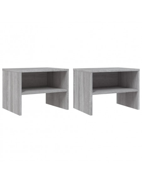 Comodini Grigio Sonoma 2 pz 40x30x30 cm in Legno Multistrato