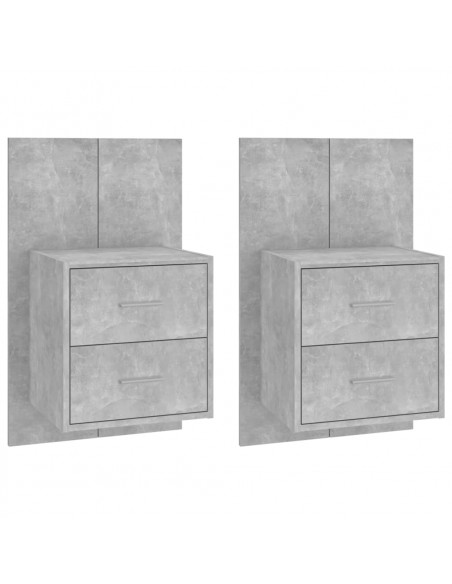 Comodini a Muro 2 pz Grigio Cemento