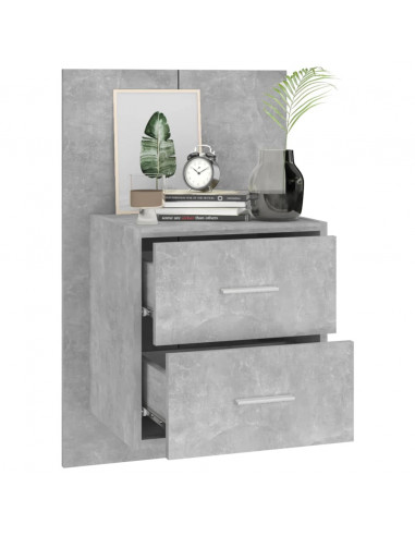 Comodini a Muro 2 pz Grigio Cemento