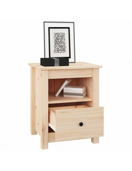 Comodini 2 pz 40x35x49 cm in Legno Massello di Pino
