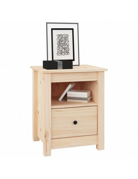 Comodini 2 pz 40x35x49 cm in Legno Massello di Pino