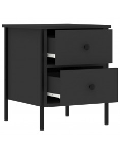 Comodini 2 pz Neri 40x42x50 cm in Legno Multistrato 2