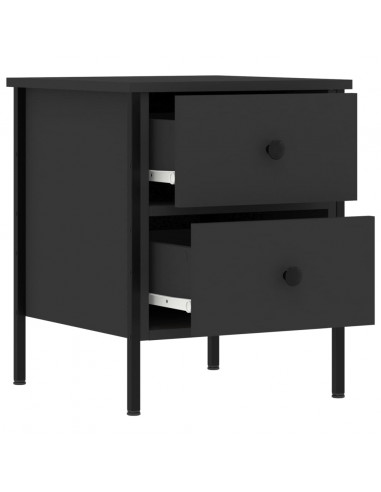 Comodini 2 pz Neri 40x42x50 cm in Legno Multistrato