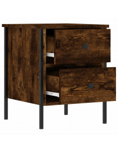 Comodini 2 pz Rovere Fumo 40x42x50 cm in Legno Multistrato 2