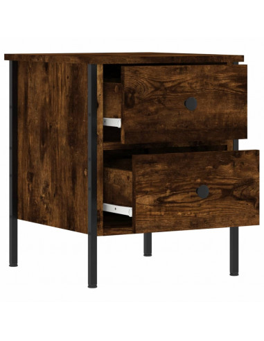 Comodini 2 pz Rovere Fumo 40x42x50 cm in Legno Multistrato